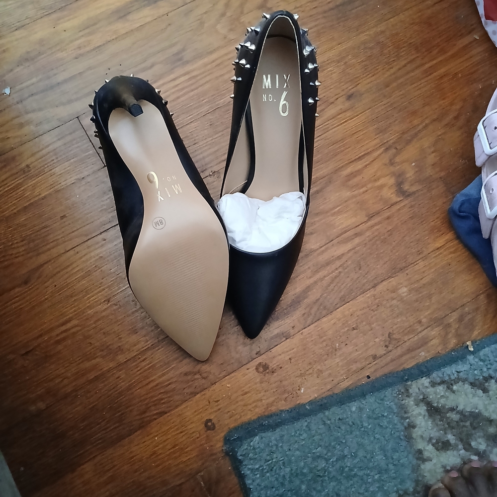 Mix No. 6 Black Spiked Heels